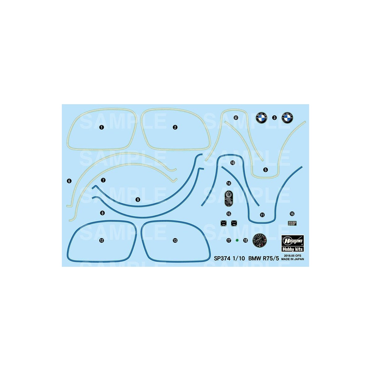 Moto BMW R75/5 1/10 Hasegawa Hasegawa 52174 - 4