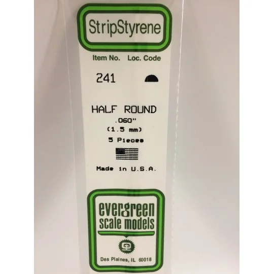 S1370241-Half Round 1.5x350mm Ref: 241 - Evergreen - S1370241