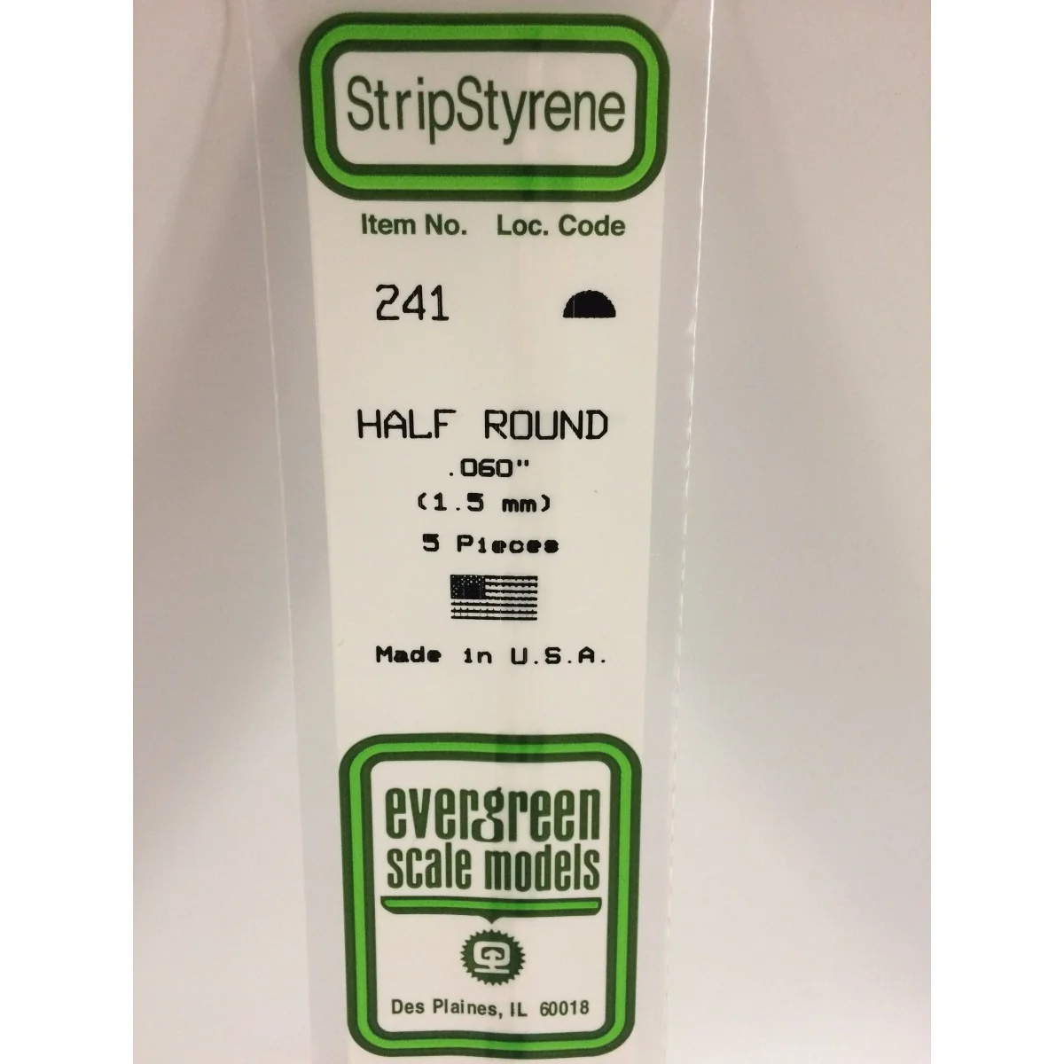 Half Round 1.5x350mm Ref: 241 - Evergreen - S1370241 - S1370241