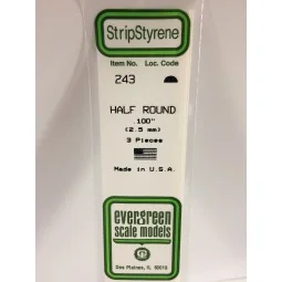 Half round 2.5x350mm Ref: 243 - Evergreen - S1370243