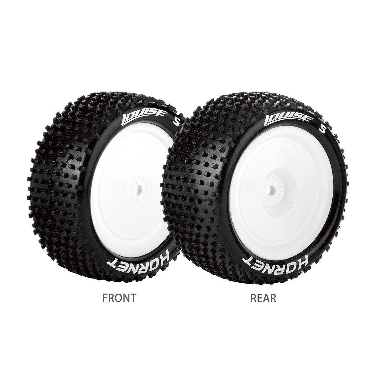 Pneus E-Hornet + Jantes Blanches avants 1/10 (x2) Louise RC Louise RC LR-T3170SWKF - 1