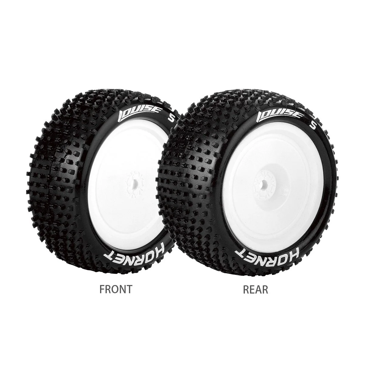 Pneus E-Hornet + Jantes Blanches avants 1/10 (x2) Louise RC Louise RC LR-T3170SWKF - 1 Pneus E-Hornet + Jantes Blanches avants 1/10 (x2) Louise RC Louise RC LR-T3170SWKF - 1