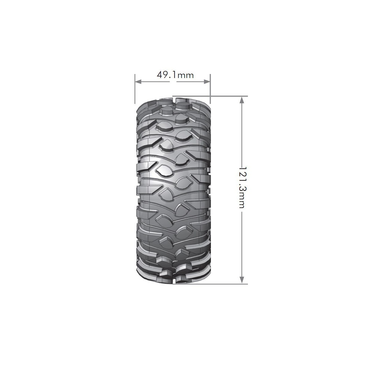 CR-Rowdy Tires - Rims 1.9" Black 1/10 (x2) Louise RC Louise RC LR-T3233VBC - 2