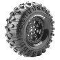 LR-T3233VBC-CR-Rowdy Tires - Rims 1.9" Black 1/10 (x2) Louise RC