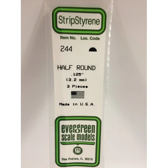 S1370244-Half Round 3.2x350mm Ref: 244 - Evergreen - S1370244