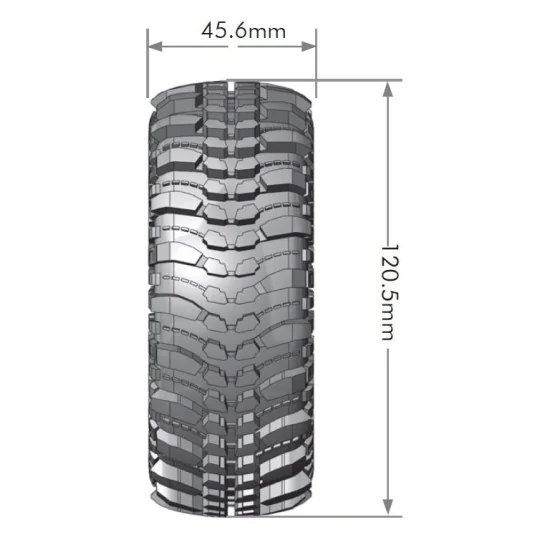 L-T3231VB-CR-Champ Tires - Rims 1.9" Black 1/10 (x2) Louise RC - L-T3231VB
