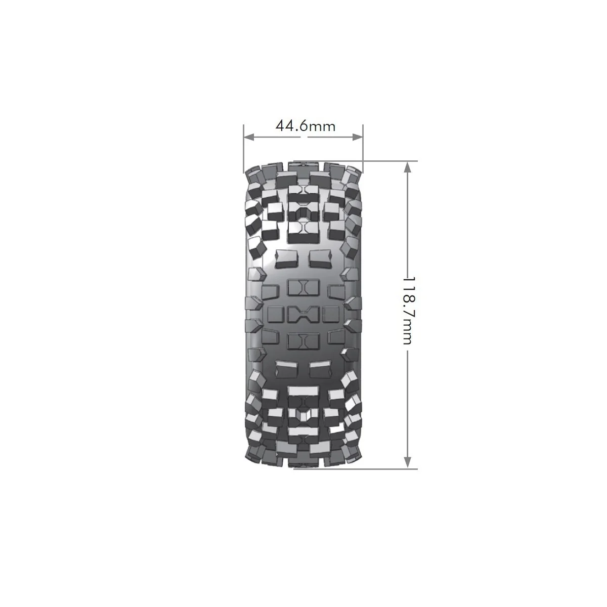 Pneus B-Ulldoze + Jantes pleines Blanches 1/8 (x2) Louise RC Louise RC LR-T324SW - 2