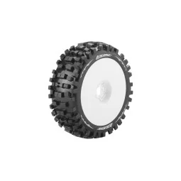 B-Ulldoze tires - White full rims 1/8 (x2) Louise RC Louise RC LR-T324SW - 1