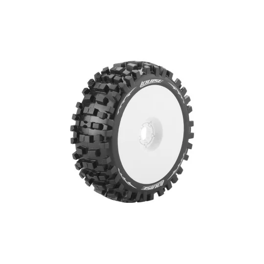 LR-T324SW-B-Ulldoze tires - White full rims 1/8 (x2) Louise RC