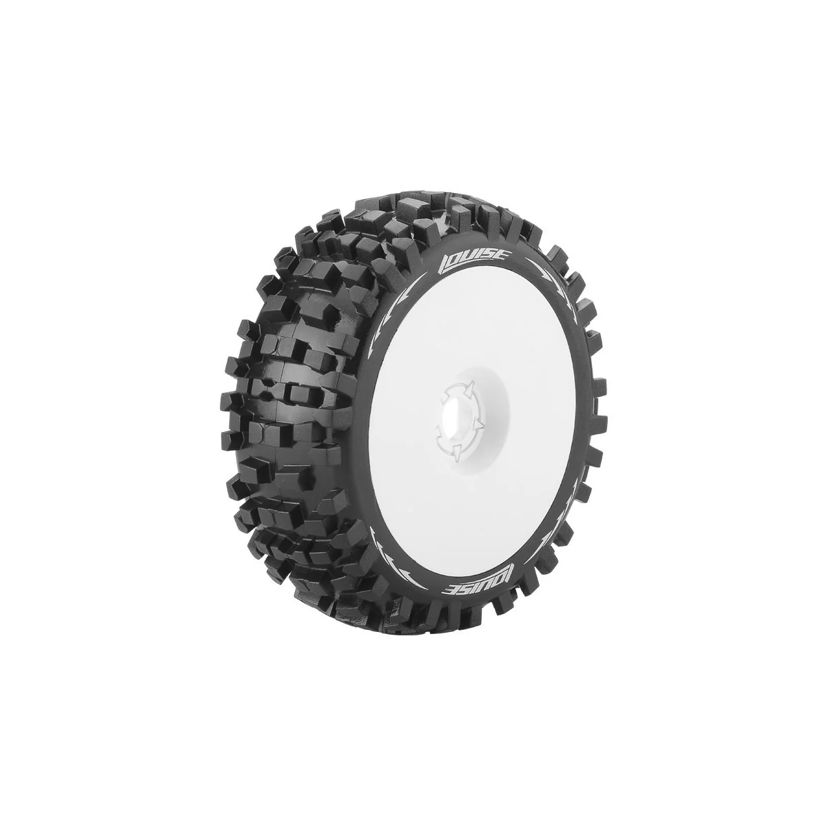 B-Ulldoze tires - White full rims 1/8 (x2) Louise RC Louise RC LR-T324SW - 1 B-Ulldoze tires - White full rims 1/8 (x2) Louise RC Louise RC LR-T324SW - 1