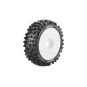 B-Ulldoze tires - White full rims 1/8 (x2) Louise RC Louise RC LR-T324SW - 1 L-T324SW-B-Ulldoze Tires + 1/8 Scale White Solid Rims (x2) Louise RC - L-T324SW