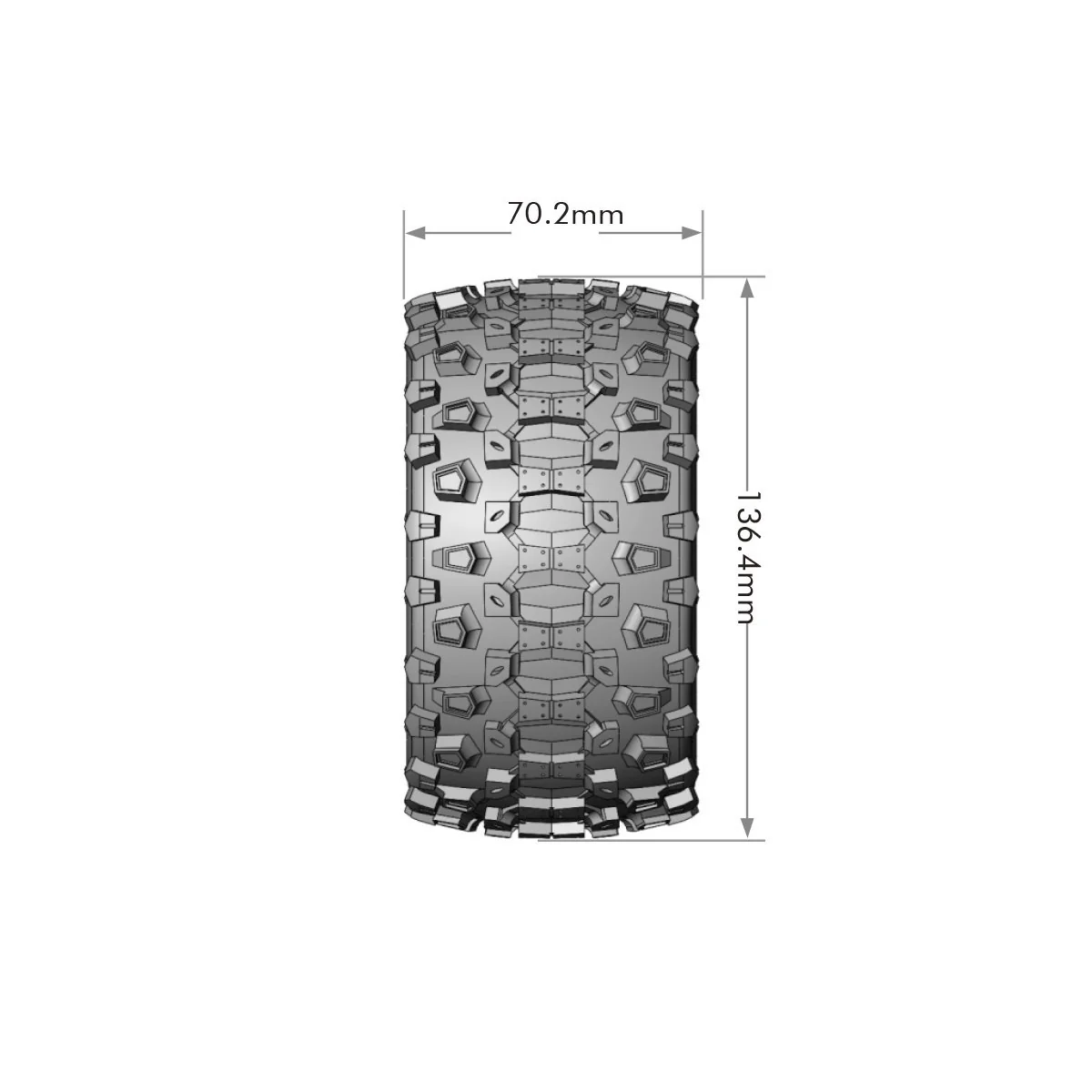 MT-Uphill Tires + Black Traxxas Maxx Rims (x2) Louise RC Louise RC L-T3330SB - 2
