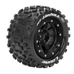 Pneus MT-Uphill + Jantes Noir Traxxas Maxx (x2) Louise RC Louise RC L-T3330SB - 1