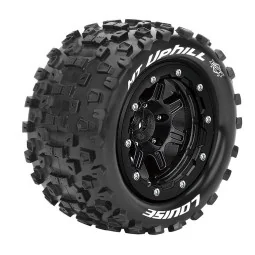 Pneus MT-Uphill + Jantes Noir Traxxas Maxx (x2) Louise RC Louise RC L-T3330SB - 1