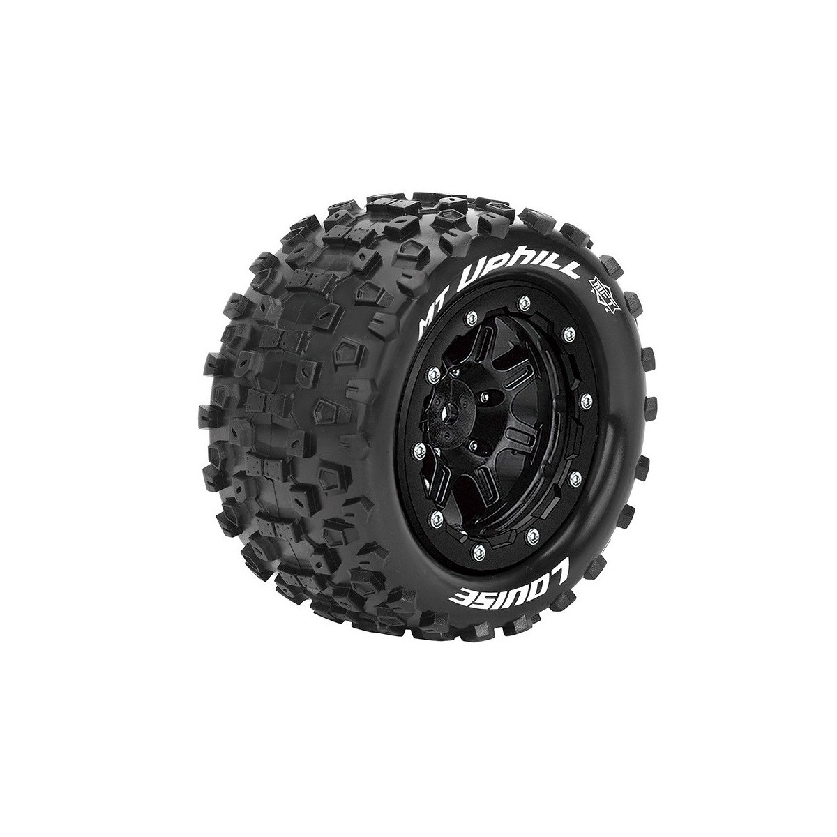 Pneus MT-Uphill + Jantes Noir Traxxas Maxx (x2) Louise RC Louise RC L-T3330SB - 1