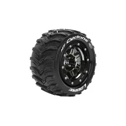 MT-Cyclone Tires + Traxxas Maxx Black Chrome Rims (x2) Louise RC Louise RC L-T3331SBC - 1