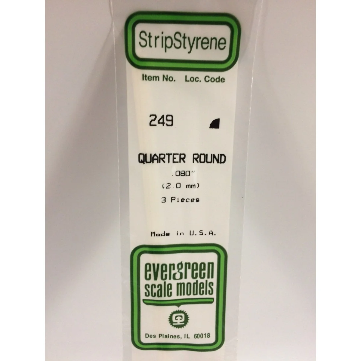 Quarter round 2.0x350mm Ref: 249 - Evergreen - S1370249