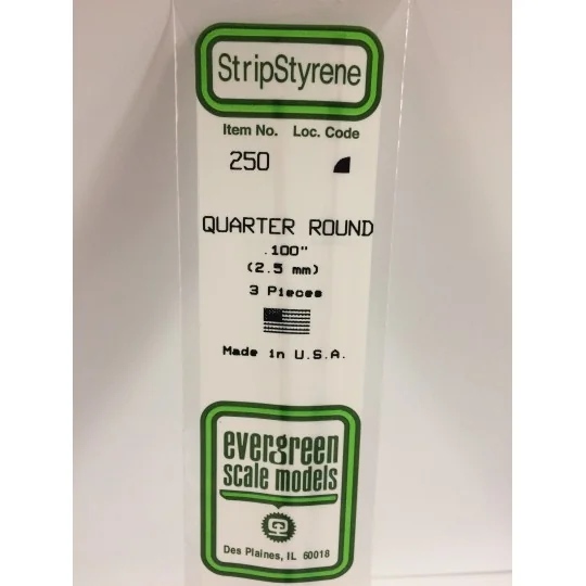 S1370250-Quarter Round 2.5x350mm Ref: 250 - Evergreen - S1370250