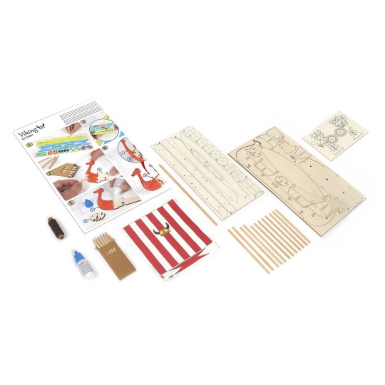 20001-Boat Viking kit construction wood OcCre