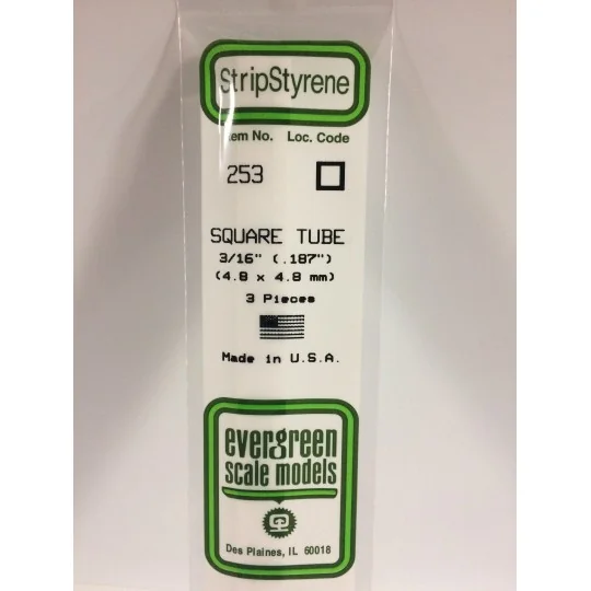 S1370253-Square tube 4.8x350mm Ref: 253 - Evergreen