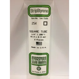 Square tube 6.3x350mm Ref: 254 - Evergreen - S1370254