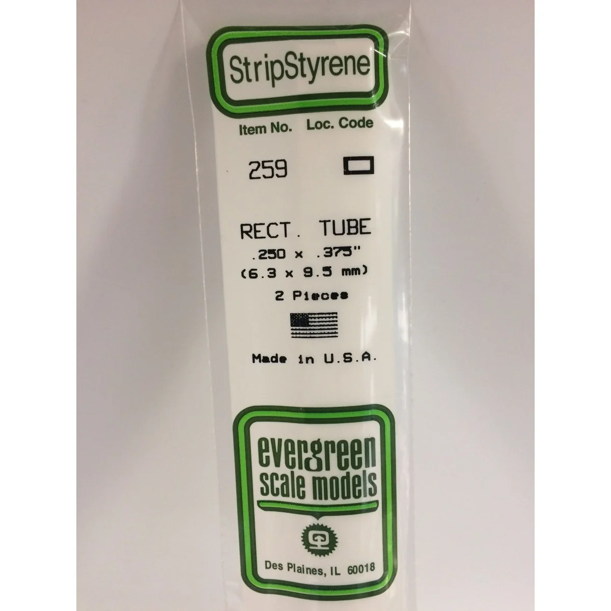 Rectangular tube 6.3x9.5x350mm Ref: 259 - Evergreen - S1370259 - S1... Rectangular tube 6.3x9.5x350mm Ref: 259 - Evergreen - S1370259 - S1...