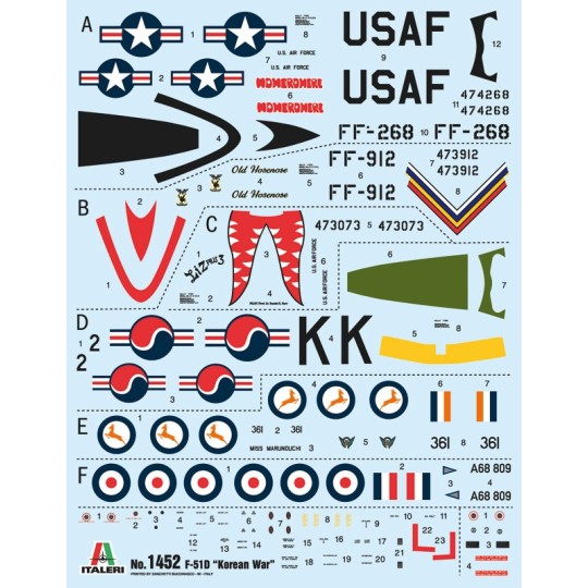 F-51D Mustang Korean War 1/72 Italeri aircraft Italeri I1452 - 3 I1452-F-51D Mustang Korean War 1/72 Italeri aircraft - I1452