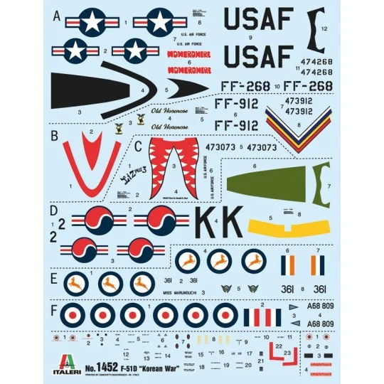 Avion F-51D Mustang Guerre de Corée 1/72 Italeri Italeri I1452 - 3 I1452-Avion F-51D Mustang Guerre de Corée 1/72 Italeri - I1452