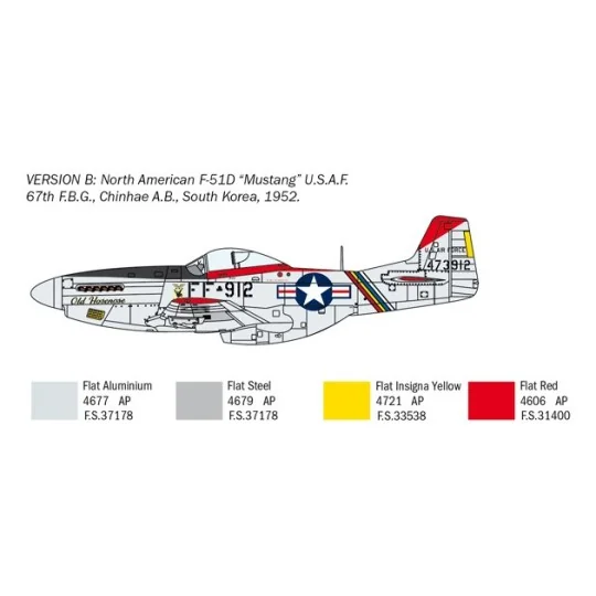 F-51D Mustang Korean War 1/72 Italeri aircraft Italeri I1452 - 5 I1452-F-51D Mustang Korean War 1/72 Italeri aircraft - I1452