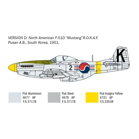 F-51D Mustang Korean War 1/72 Italeri aircraft Italeri I1452 - 7 I1452-F-51D Mustang Korean War 1/72 Italeri aircraft - I1452