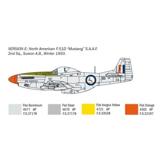 I1452-Avion F-51D Mustang Guerre de Corée 1/72 Italeri - I1452