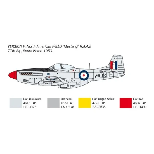 I1452-Avion F-51D Mustang Guerre de Corée 1/72 Italeri