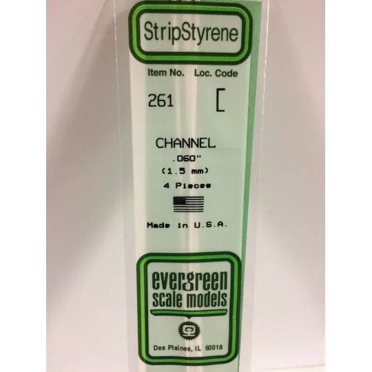 Profiled U 1.5x350mm Ref: 261 - Evergreen - S1370261 S1370261-U-profile 1.5x350mm Ref: 261 - Evergreen - S1370261