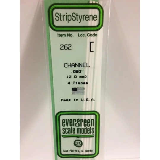S1370262-U-profile 2.0x350mm Ref: 262 - Evergreen - S1370262