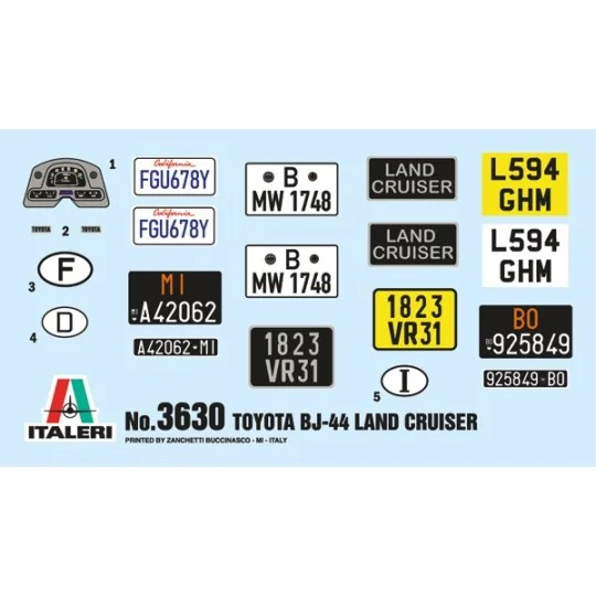 Toyota Land Cruiser BJ-44 1/24 Italeri Italeri I3630 - 3 I3630-Toyota Land Cruiser BJ-44 1/24 Italeri - I3630