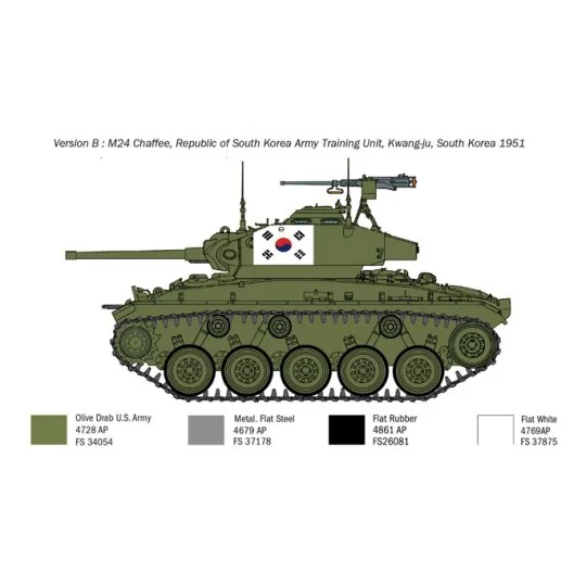 Char M24 Chaffee "Guerre de Corée" 1/35 Italeri Italeri I6587 - 5 I6587-Char M24 Chaffee "Guerre de Corée" 1/35 Italeri - I6587