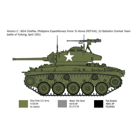 Char M24 Chaffee "Guerre de Corée" 1/35 Italeri Italeri I6587 - 6 I6587-Char M24 Chaffee "Guerre de Corée" 1/35 Italeri - I6587