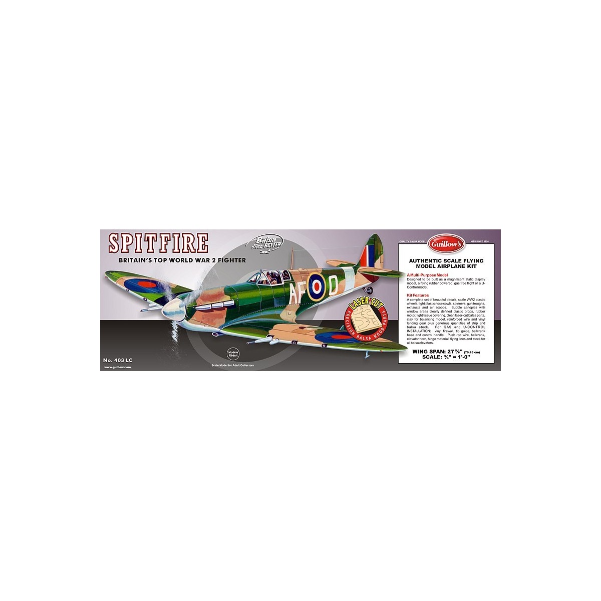 Spitfire Supermarine Guillow's Guillow's S0280403 - 1