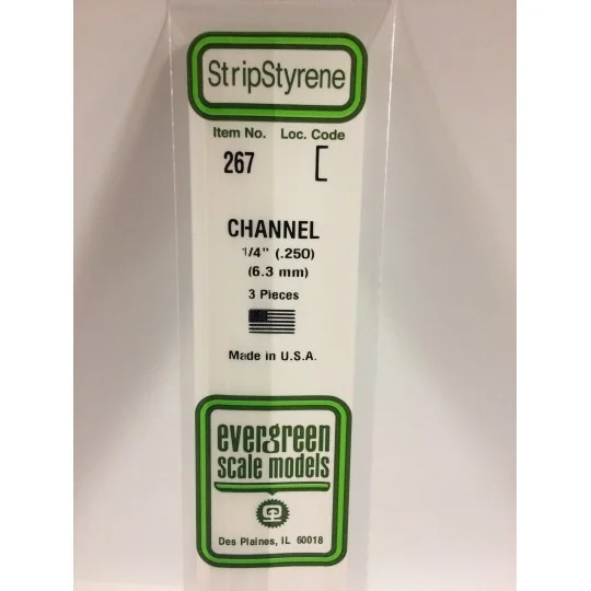 S1370267-Profilé U 6.3x350mm Ref : 267 - Evergreen - S1370267