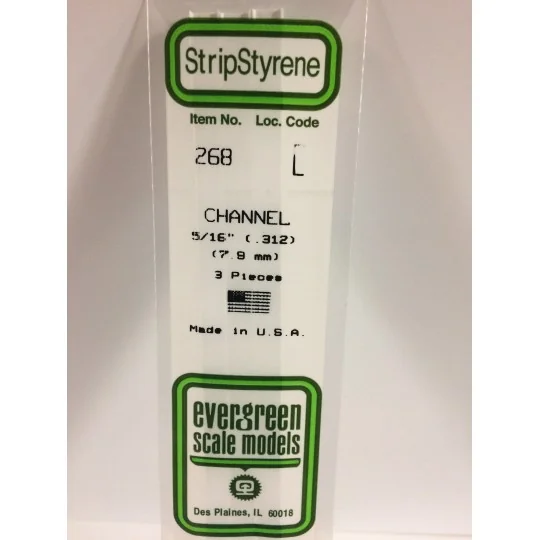 Profiled U 7.9x350mm Ref: 268 - Evergreen - S1370268 S1370268-U-profile 7.9x350mm Ref: 268 - Evergreen - S1370268