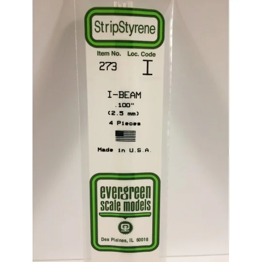 S1370273-Profilé I 2.5x350mm Ref : 273 - Evergreen - S1370273
