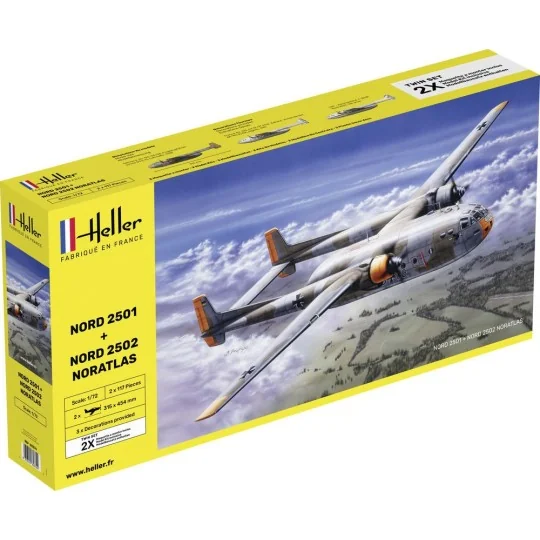 HEL-55374-North 2501 + North 2502 "NORATLAS" 1/72 Heller + glue and paints