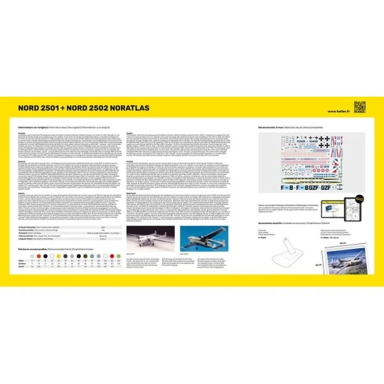 HEL-55374-Nord 2501 + Nord 2502 "NORATLAS" 1/72 Heller + colle et peintures
