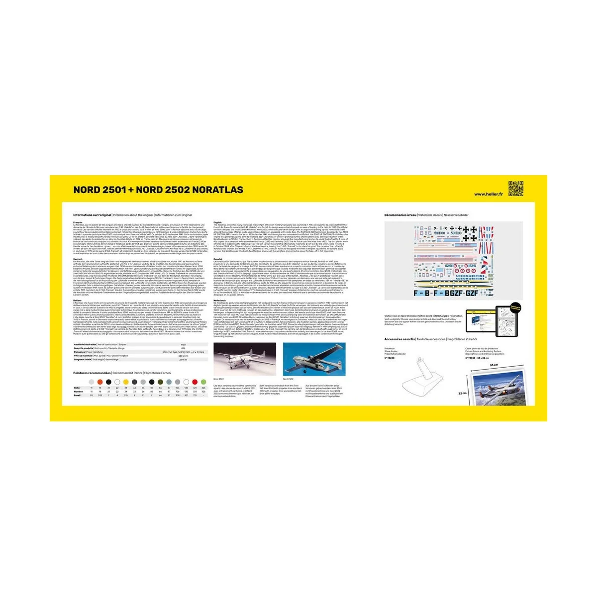 Nord 2501 + Nord 2502 "NORATLAS" 1/72 Heller + colle et peintures Heller 55374 - 3
