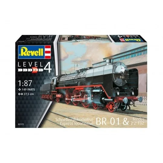 02172-Locomotive à vapeur BR01 avec tender 2'2' T32 1/87 Revell