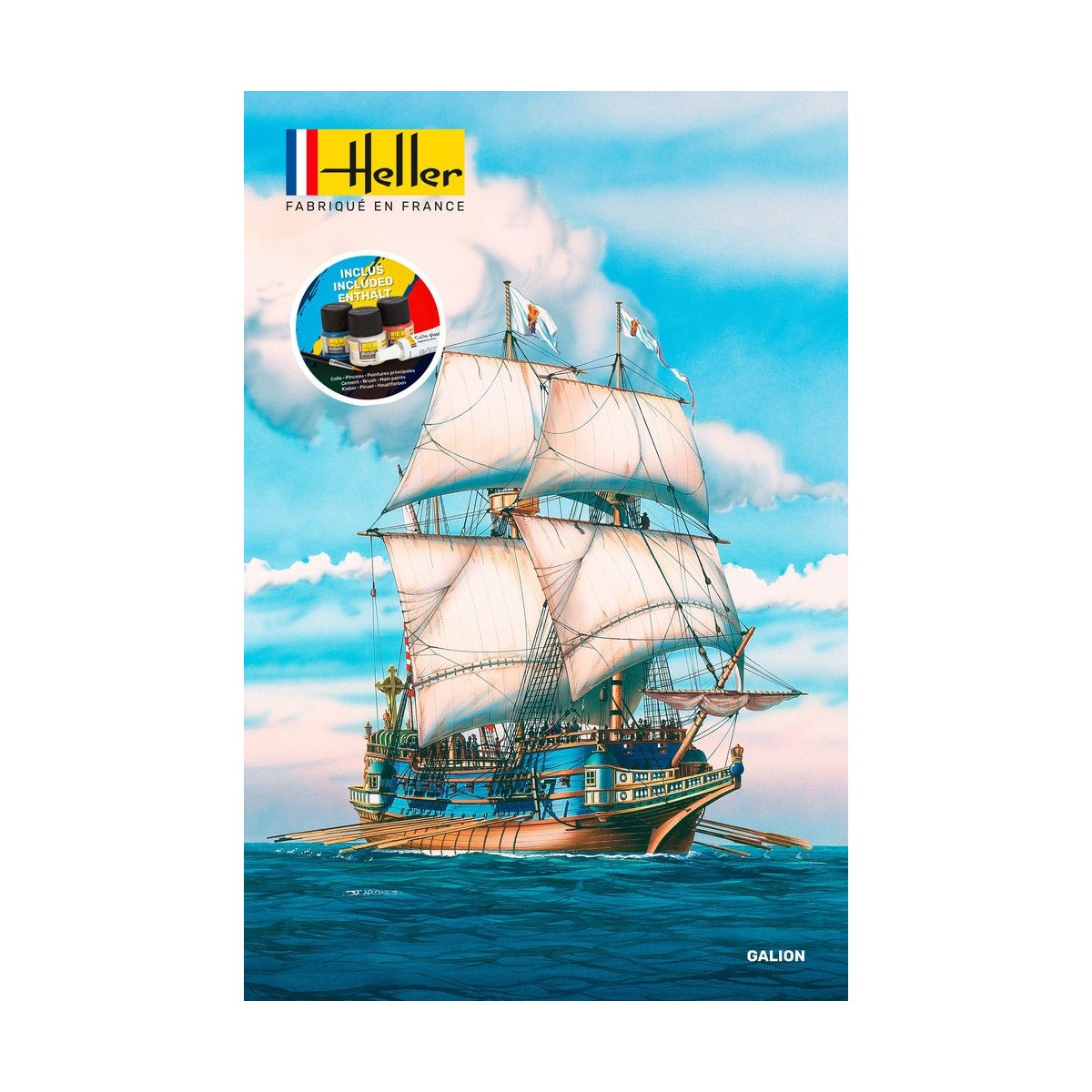 Bateau Galion 1/200 Heller + colle et peintures Heller HEL-56835 - 2