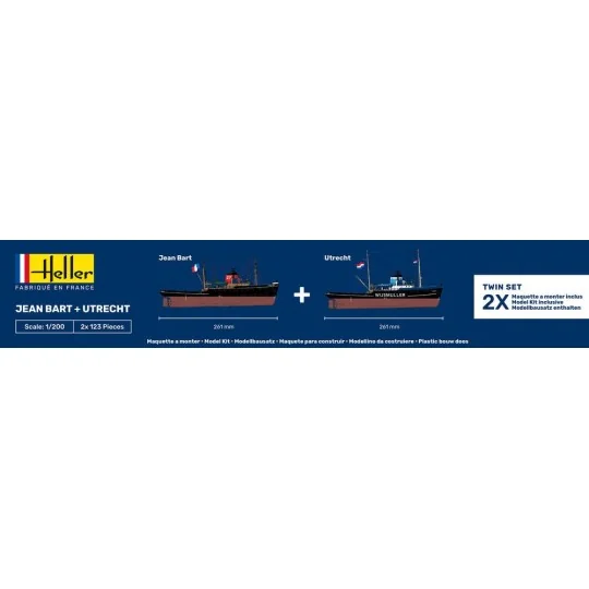 HEL-85602-Coffret bateaux Jean Bart + Utrecht 1/200 Heller - HEL-85602