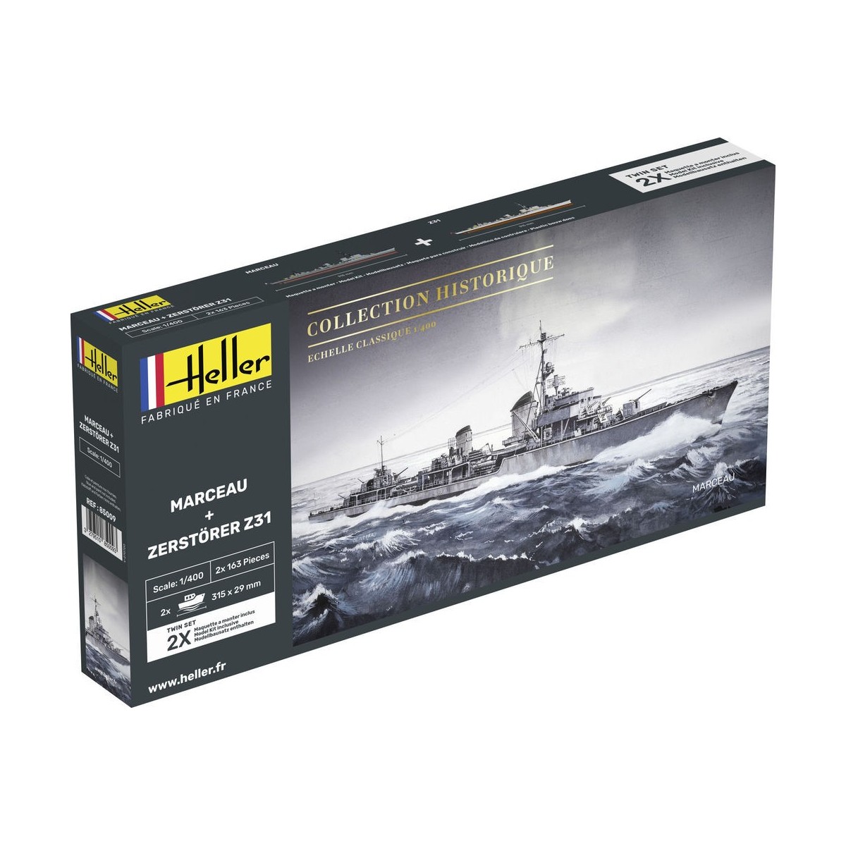 Coffret bateaux Marceau + Zerstörer Z31 1/400 Heller Heller HEL-85009 - 1