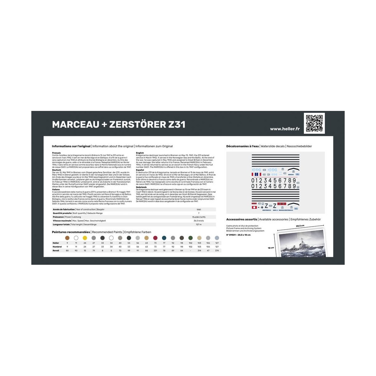 Coffret bateaux Marceau + Zerstörer Z31 1/400 Heller Heller HEL-85009 - 3
