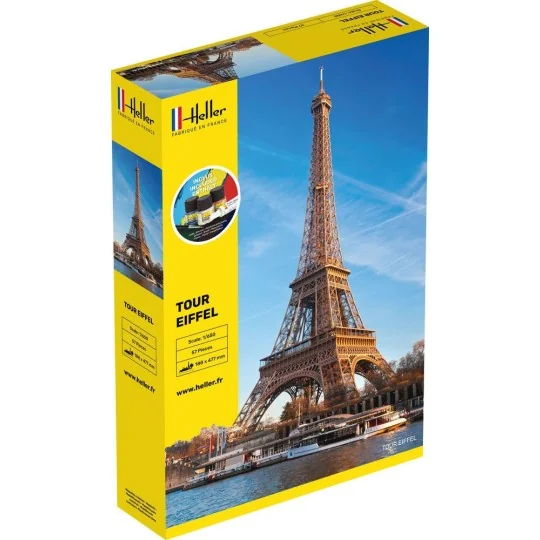 HEL-57201-Tour Eiffel 1/650 Heller + colle et peintures - HEL-57201